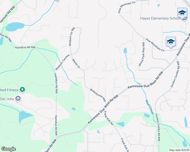 map of restaurants, bars, coffee shops, grocery stores, and more near 3306 Past Place in Kennesaw