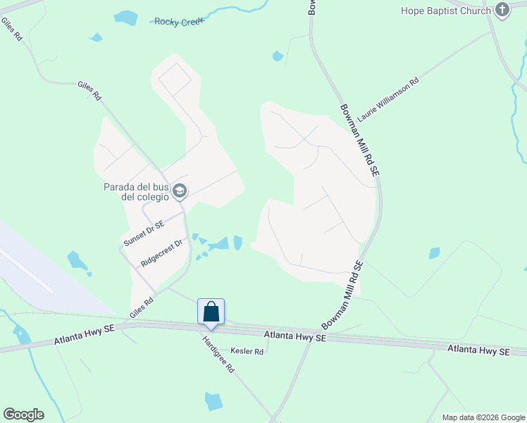 map of restaurants, bars, coffee shops, grocery stores, and more near 842 Brandon Drive in Winder