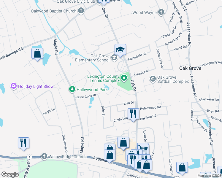 map of restaurants, bars, coffee shops, grocery stores, and more near 279 Courtside Drive in Lexington
