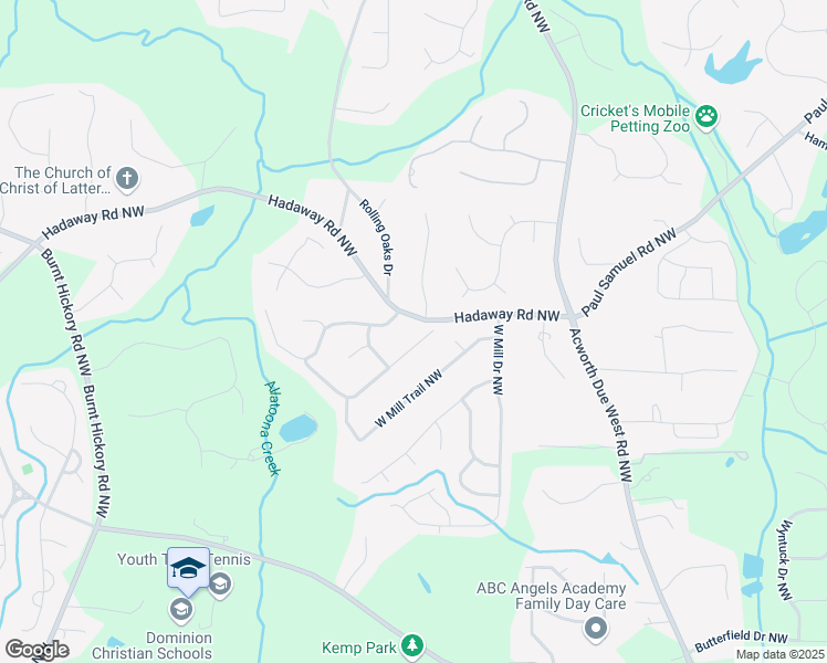 map of restaurants, bars, coffee shops, grocery stores, and more near 4330 Oklahoma Way in Kennesaw