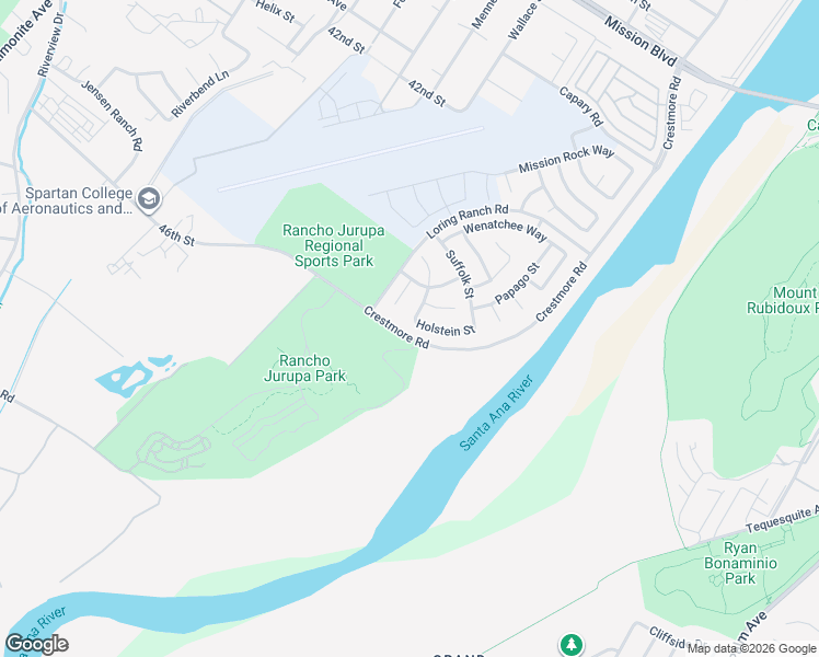 map of restaurants, bars, coffee shops, grocery stores, and more near 4429 Palamina Circle in Riverside