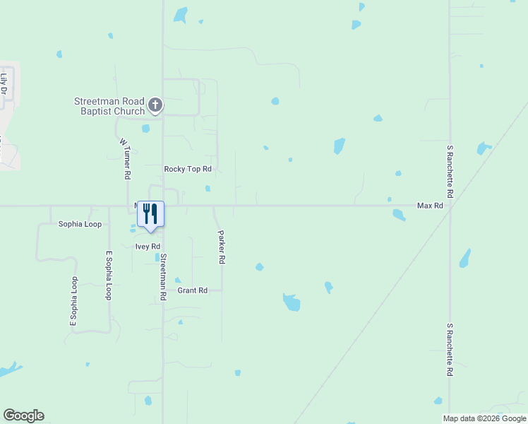 map of restaurants, bars, coffee shops, grocery stores, and more near 528 Max Road in Mead