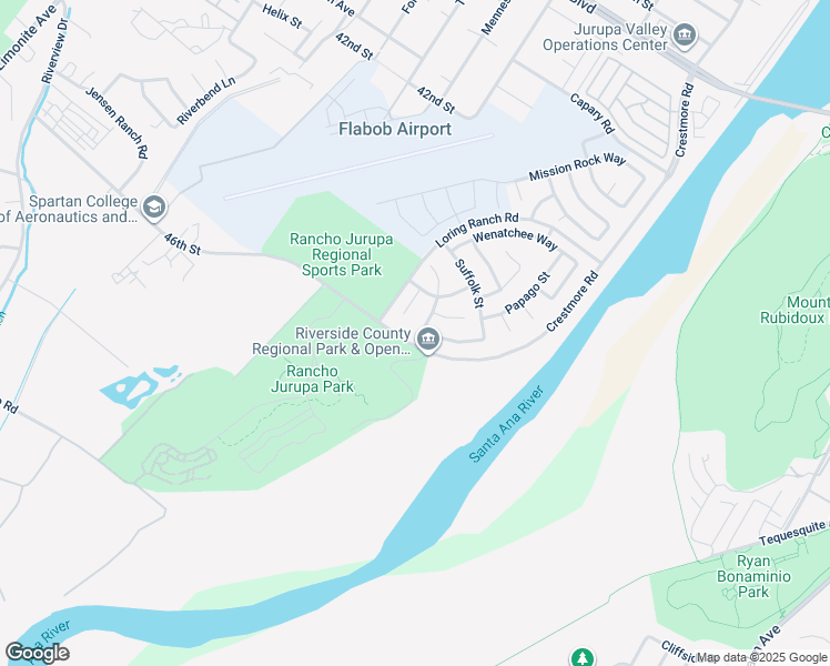 map of restaurants, bars, coffee shops, grocery stores, and more near 4476 Halfinger Way in Riverside