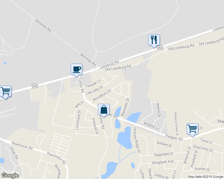 map of restaurants, bars, coffee shops, grocery stores, and more near 3698 Woodbury Drive in Columbia