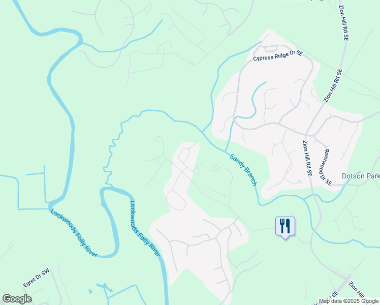 map of restaurants, bars, coffee shops, grocery stores, and more near 417 Autumn Chase Southeast in Bolivia