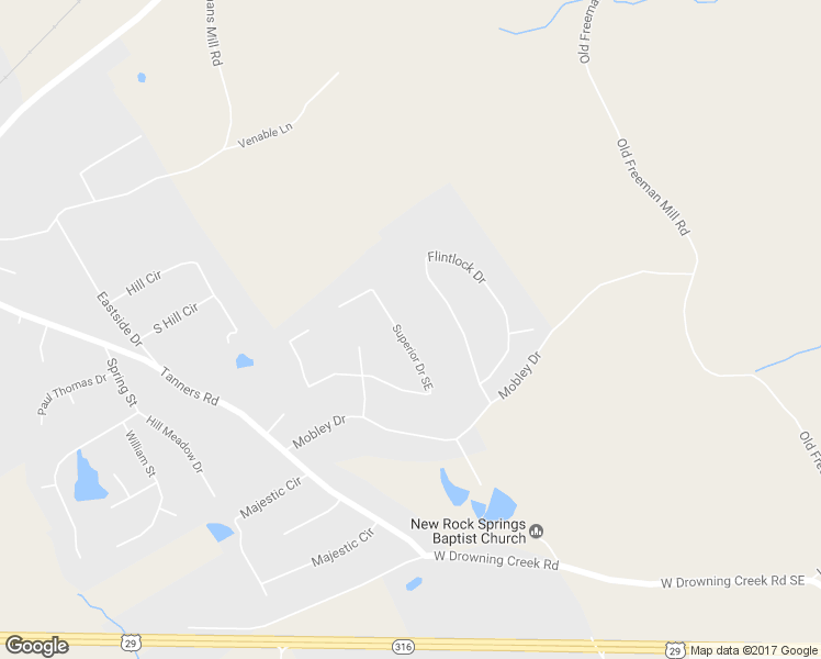 map of restaurants, bars, coffee shops, grocery stores, and more near 3075 Superior Drive in Dacula
