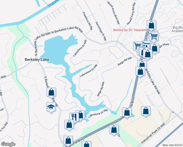 map of restaurants, bars, coffee shops, grocery stores, and more near 639 Lakeshore Drive Northwest in Duluth