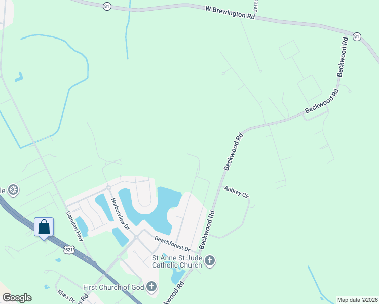 map of restaurants, bars, coffee shops, grocery stores, and more near 2080 Beckwood Road in Sumter