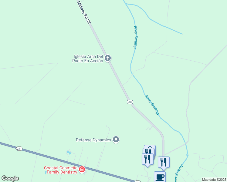 map of restaurants, bars, coffee shops, grocery stores, and more near 2455 Midway Road Southeast in Bolivia