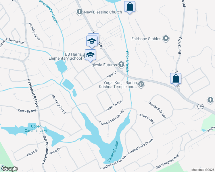 map of restaurants, bars, coffee shops, grocery stores, and more near 3097 Meadow Lark Drive Northwest in Duluth