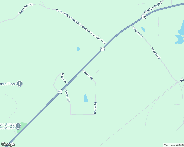 map of restaurants, bars, coffee shops, grocery stores, and more near 105 Center Road in Attalla