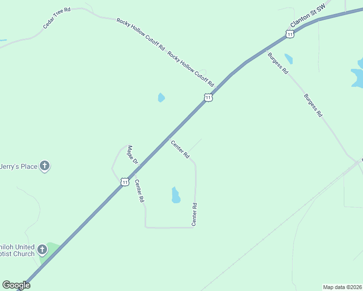 map of restaurants, bars, coffee shops, grocery stores, and more near 105 Center Road in Attalla