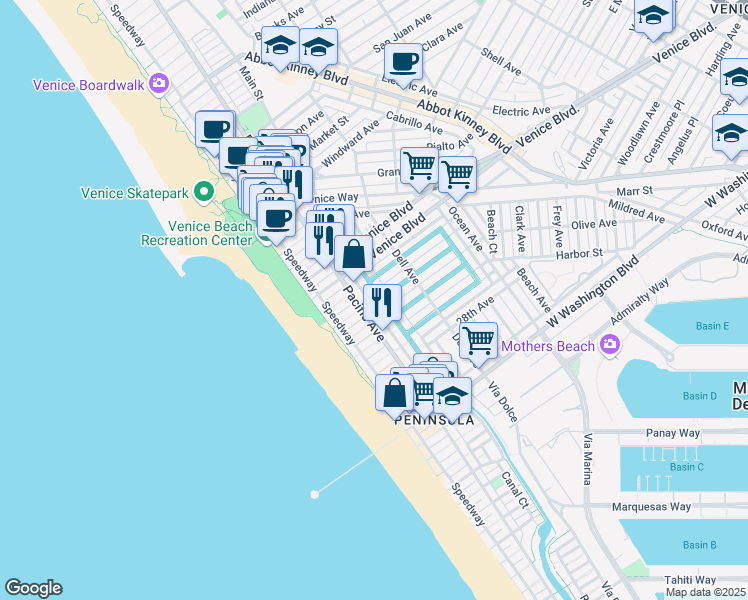 map of restaurants, bars, coffee shops, grocery stores, and more near 2318 Strongs Drive in Los Angeles