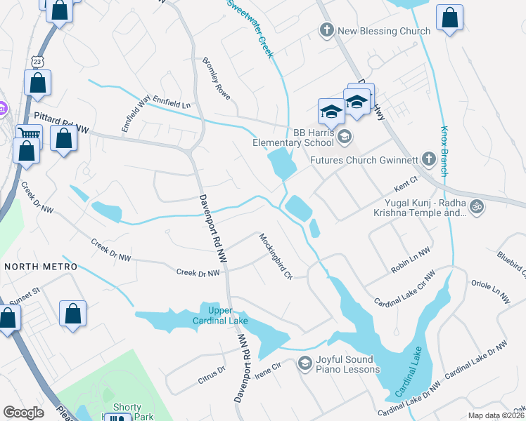 map of restaurants, bars, coffee shops, grocery stores, and more near 3273 Star Pine Court in Duluth