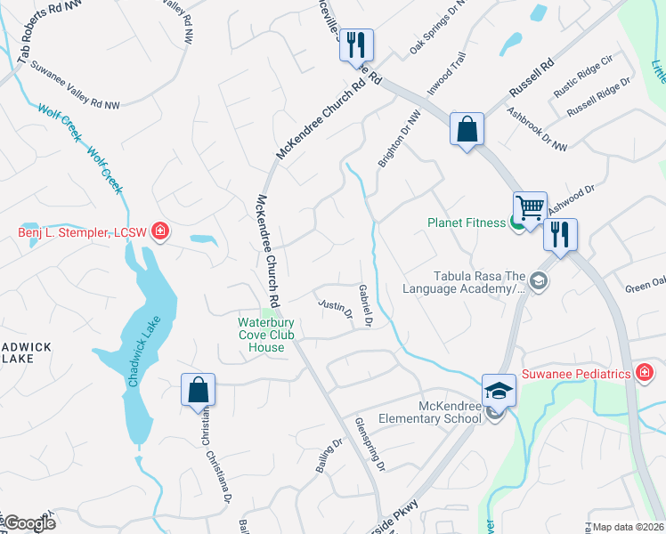 map of restaurants, bars, coffee shops, grocery stores, and more near 1516 Southwest Jade Drive in Lawrenceville