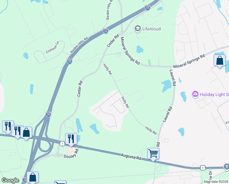 map of restaurants, bars, coffee shops, grocery stores, and more near 108 Rivendell Drive in Lexington