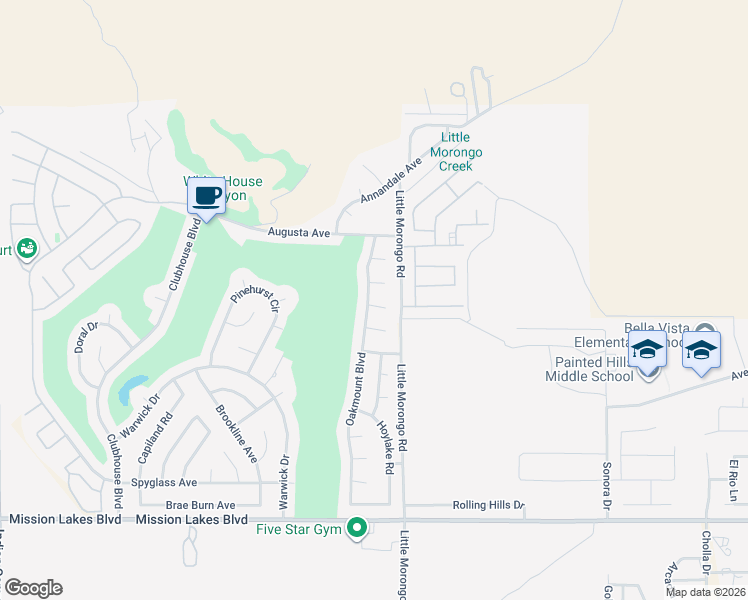 map of restaurants, bars, coffee shops, grocery stores, and more near 64935 Leonard Court in Desert Hot Springs