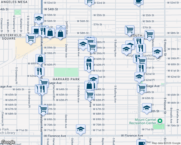 map of restaurants, bars, coffee shops, grocery stores, and more near in Los Angeles
