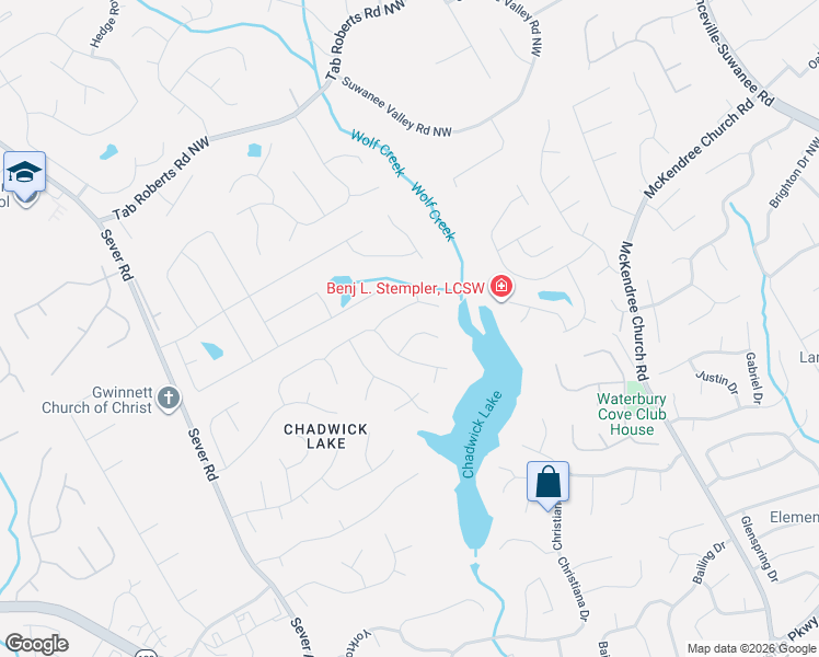 map of restaurants, bars, coffee shops, grocery stores, and more near 1726 Chadwick View Court in Lawrenceville