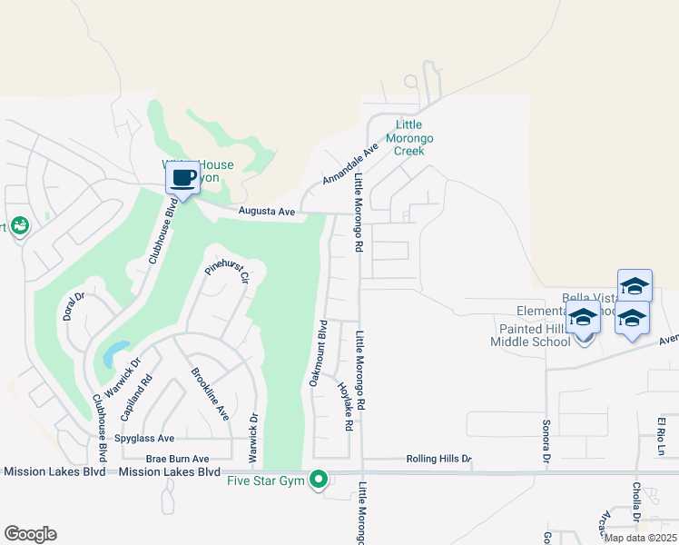 map of restaurants, bars, coffee shops, grocery stores, and more near 64950 Leonard Court in Desert Hot Springs