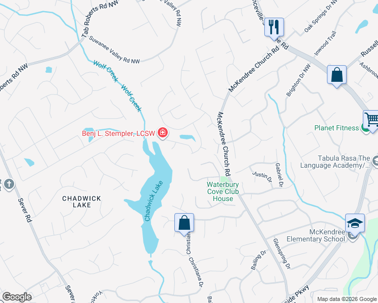 map of restaurants, bars, coffee shops, grocery stores, and more near 1069 Bexhill Dr in Lawrenceville