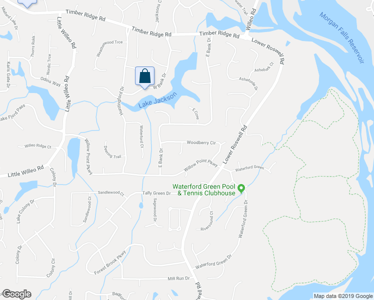 map of restaurants, bars, coffee shops, grocery stores, and more near 1446 Woodwind Court in Marietta