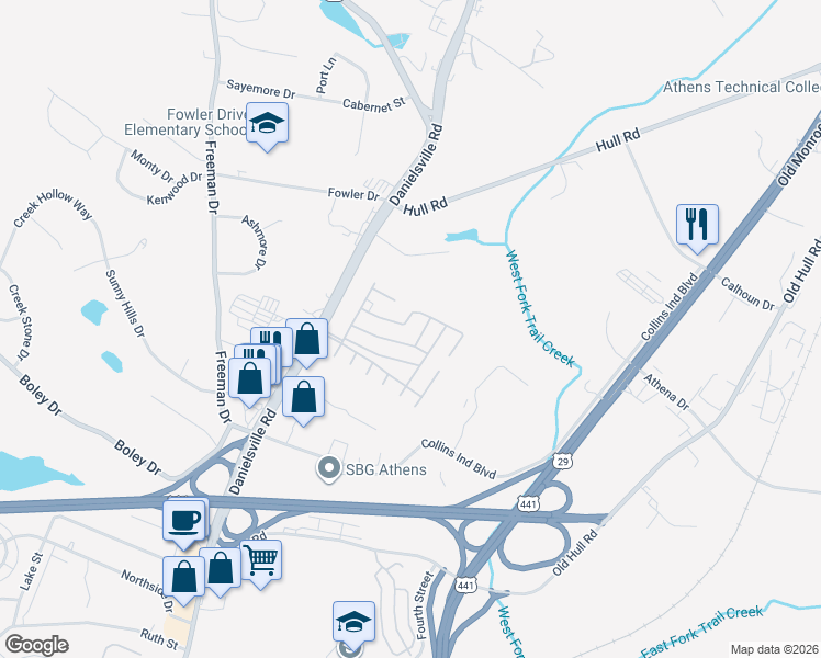 map of restaurants, bars, coffee shops, grocery stores, and more near 174 Chrisaren Place in Athens