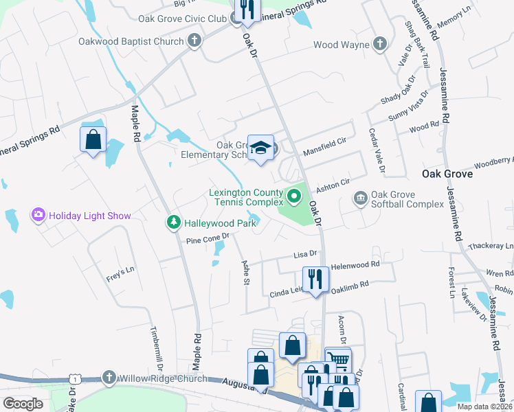 map of restaurants, bars, coffee shops, grocery stores, and more near 279 Courtside Drive in Lexington