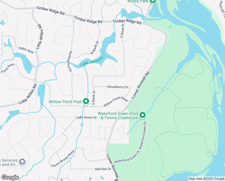 map of restaurants, bars, coffee shops, grocery stores, and more near 1446 Woodwind Court in Marietta