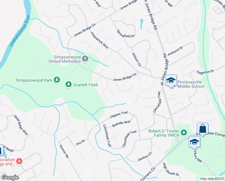 map of restaurants, bars, coffee shops, grocery stores, and more near 4255 Amberglade Court in Norcross