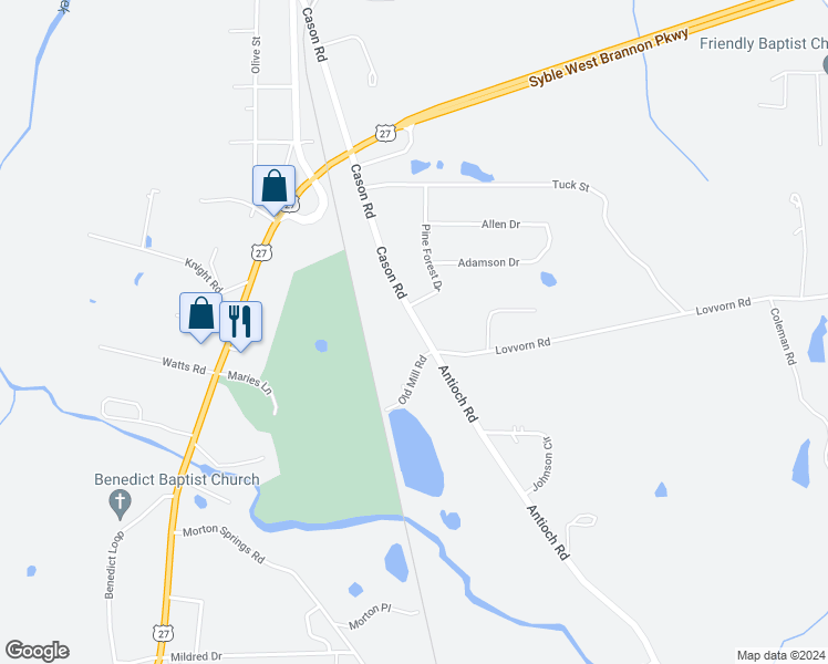 map of restaurants, bars, coffee shops, grocery stores, and more near 480 Cason Road in Cedartown