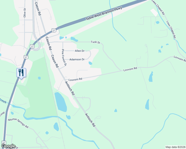 map of restaurants, bars, coffee shops, grocery stores, and more near 163 Lovvorn Road in Cedartown