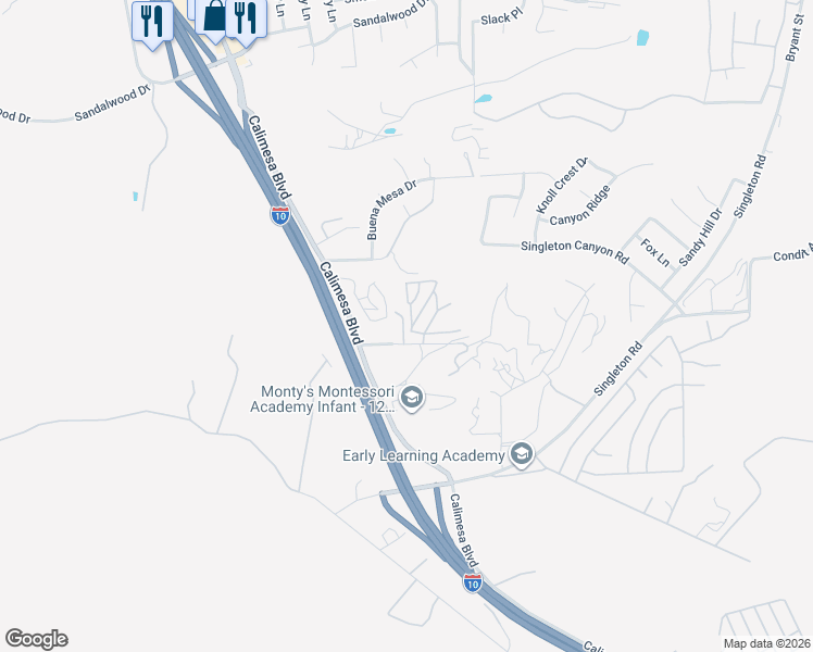 map of restaurants, bars, coffee shops, grocery stores, and more near 35080 Chandler Avenue in Calimesa