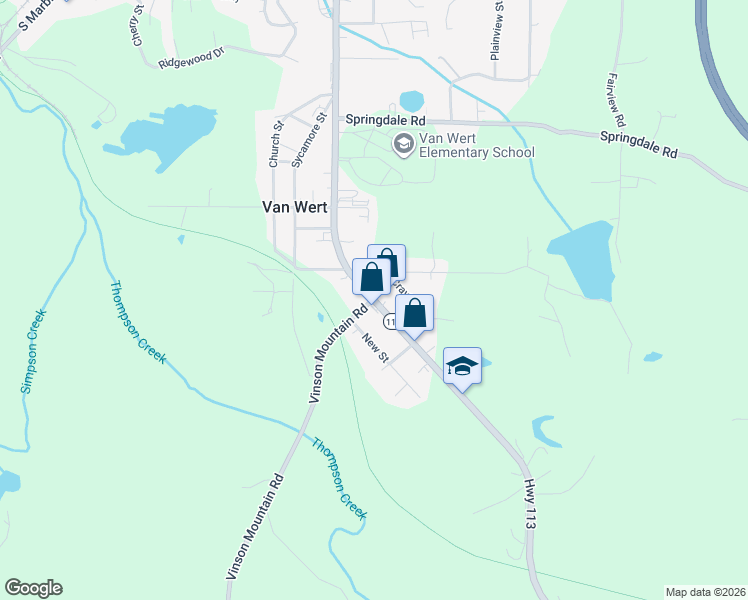 map of restaurants, bars, coffee shops, grocery stores, and more near 652 Atlanta Highway in Rockmart