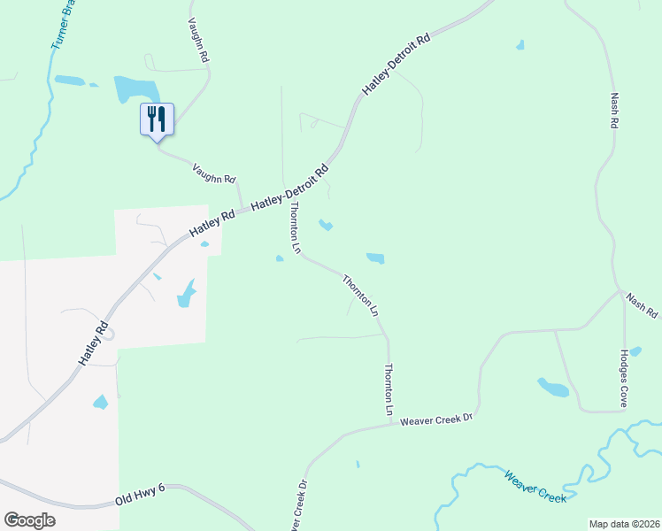 map of restaurants, bars, coffee shops, grocery stores, and more near 60051 Thornton Lane in Amory