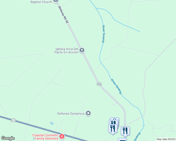 map of restaurants, bars, coffee shops, grocery stores, and more near 2455 Midway Road Southeast in Bolivia