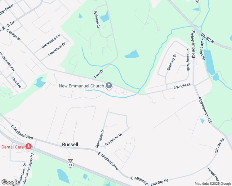 map of restaurants, bars, coffee shops, grocery stores, and more near 295 East Wright Street in Winder