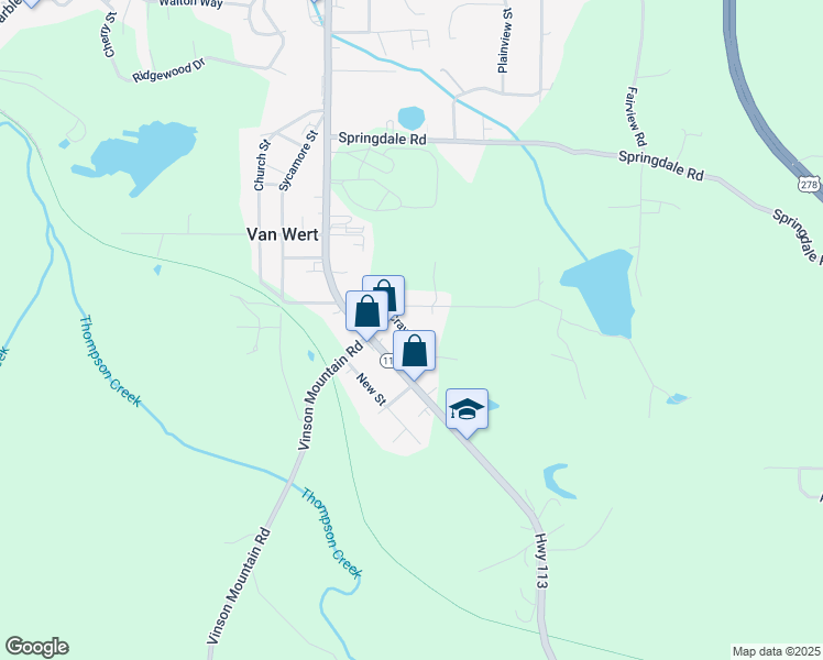 map of restaurants, bars, coffee shops, grocery stores, and more near 46 Crayton Street in Rockmart
