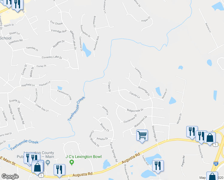 map of restaurants, bars, coffee shops, grocery stores, and more near 200 Carola Lane in Lexington