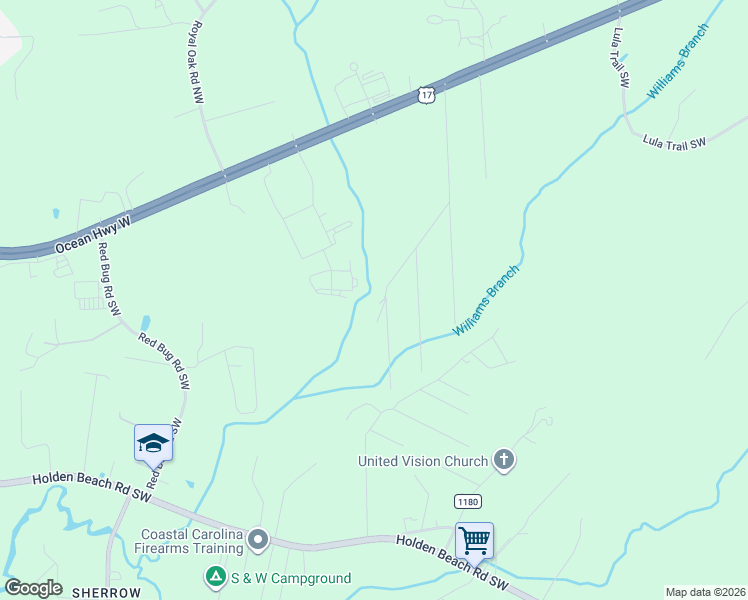 map of restaurants, bars, coffee shops, grocery stores, and more near 279-285 Tuliptree Road Southwest in Brunswick
