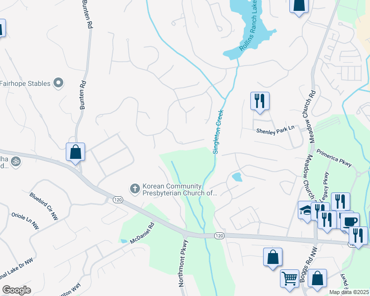map of restaurants, bars, coffee shops, grocery stores, and more near 2644 Nutwood Trce in Duluth