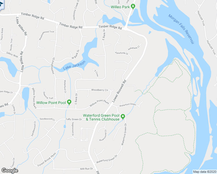 map of restaurants, bars, coffee shops, grocery stores, and more near 5533 Woodberry Circle in Marietta