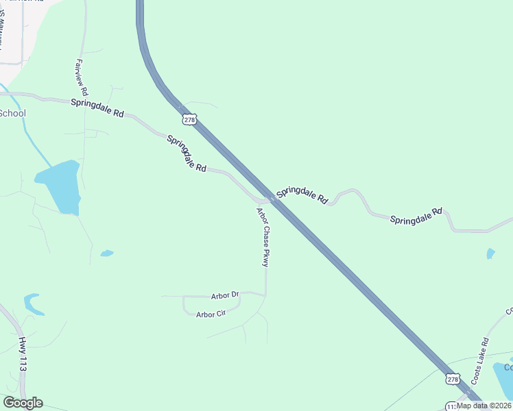 map of restaurants, bars, coffee shops, grocery stores, and more near Arbor Chase Parkway in Rockmart