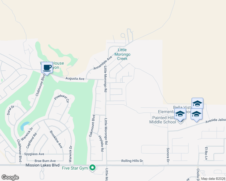 map of restaurants, bars, coffee shops, grocery stores, and more near 65057 Cliff Circle North in Desert Hot Springs