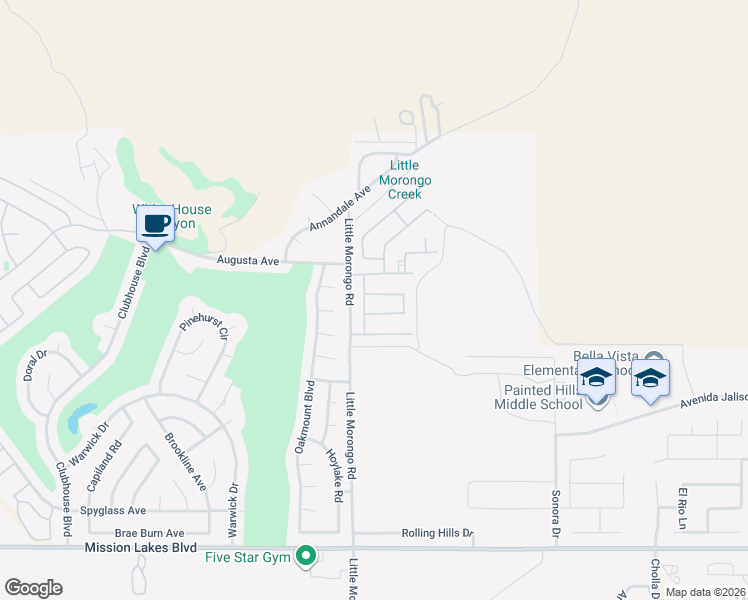 map of restaurants, bars, coffee shops, grocery stores, and more near 65057 Cliff Circle North in Desert Hot Springs