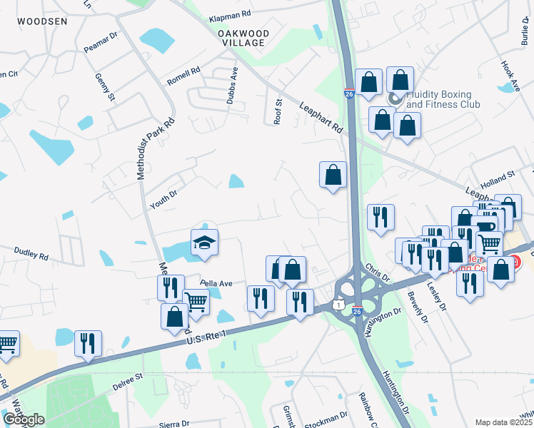 map of restaurants, bars, coffee shops, grocery stores, and more near 191 Derby Drive in West Columbia