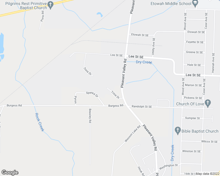 map of restaurants, bars, coffee shops, grocery stores, and more near 154 Trina Drive in Attalla