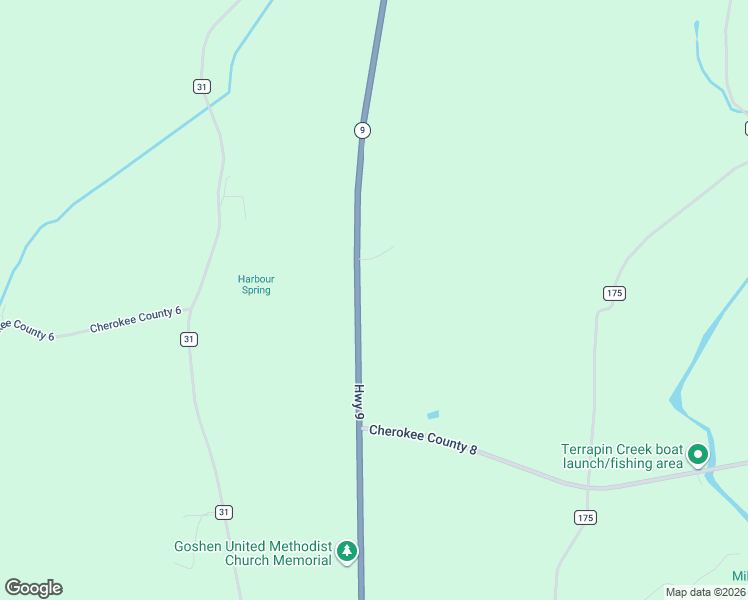 map of restaurants, bars, coffee shops, grocery stores, and more near 1540 Alabama 9 in Piedmont