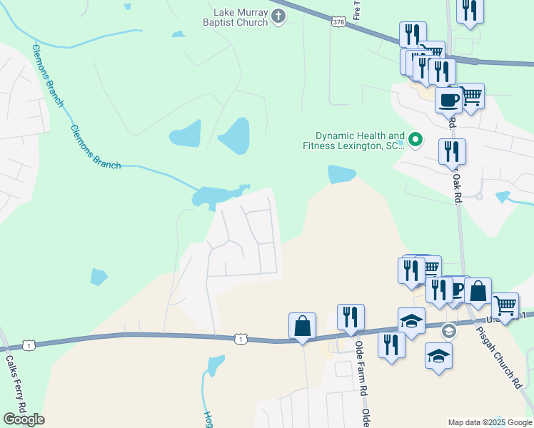 map of restaurants, bars, coffee shops, grocery stores, and more near 620 Blue Lake Lane in Lexington