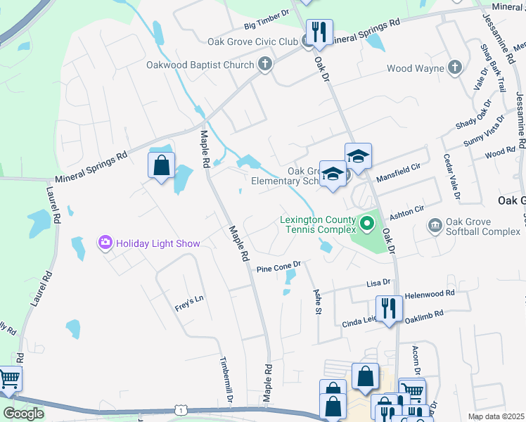 map of restaurants, bars, coffee shops, grocery stores, and more near 144 Hobden Court in Lexington